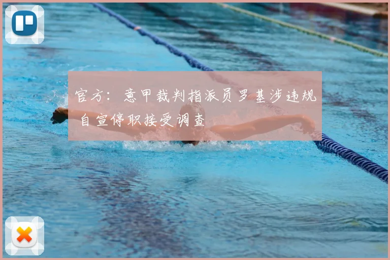 官方：意甲裁判指派员罗基涉违规 自宣停职接受调查